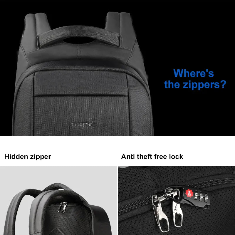 "Ultimate Protection Backpack: Anti-Theft Travel Bag with Lifetime Warranty for 14-15.6-inch Laptops"
